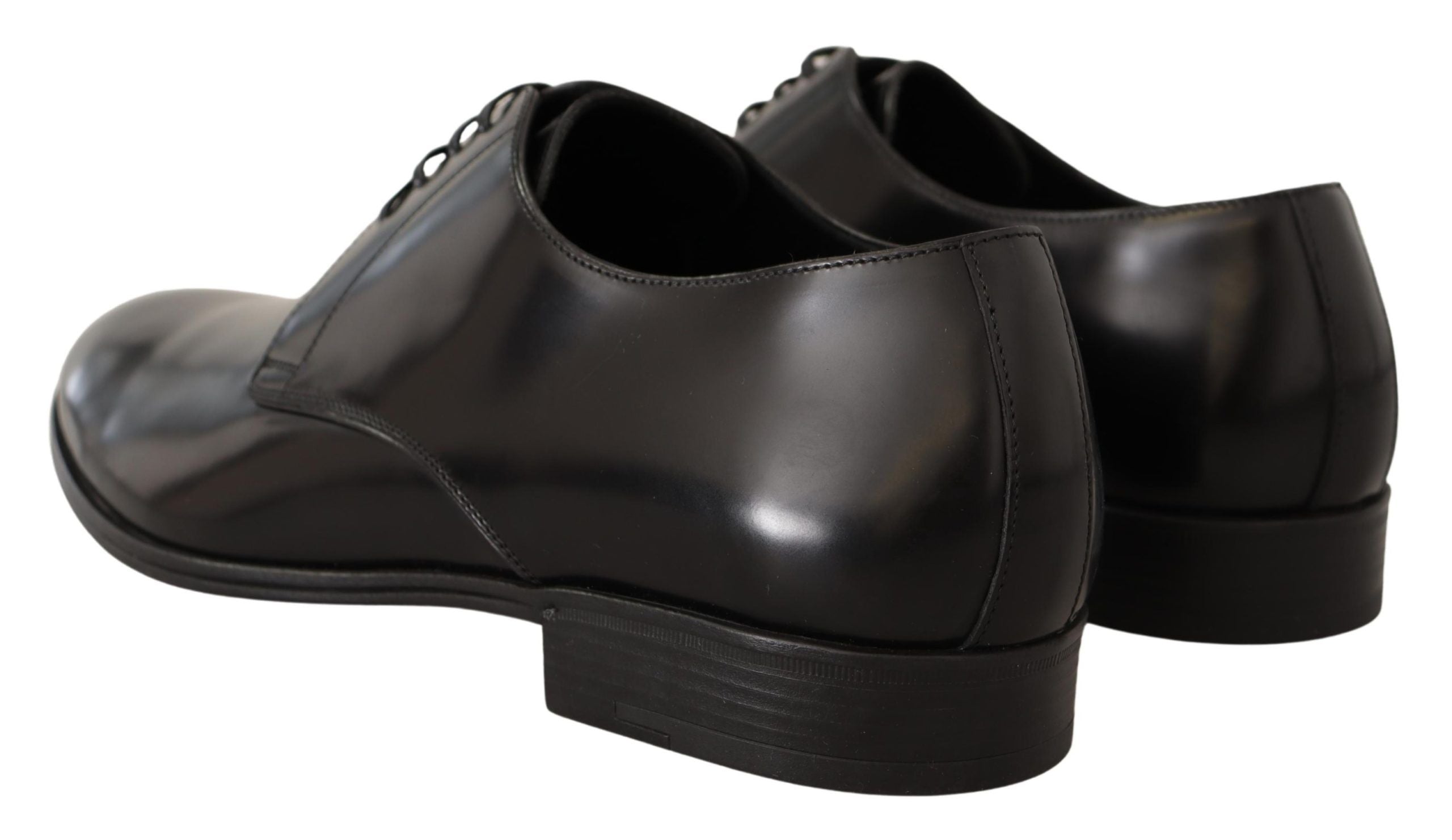 Dolce &amp; Gabbana Elegante Derby-Schuhe aus schwarzem Leder