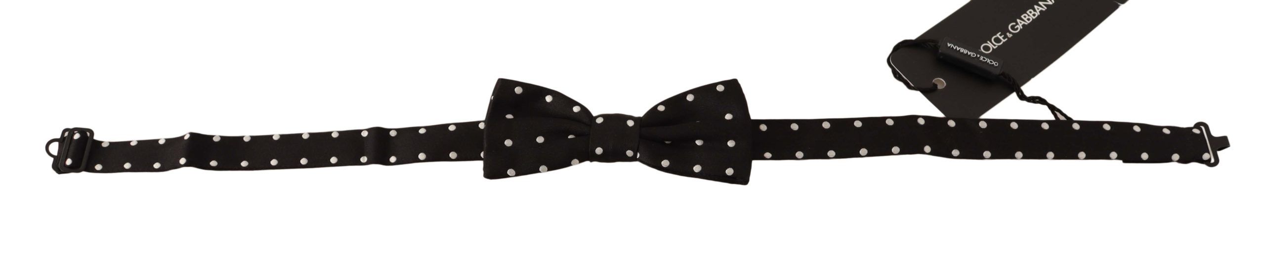 Papion elegant din mătase cu buline negre Dolce &amp; Gabbana