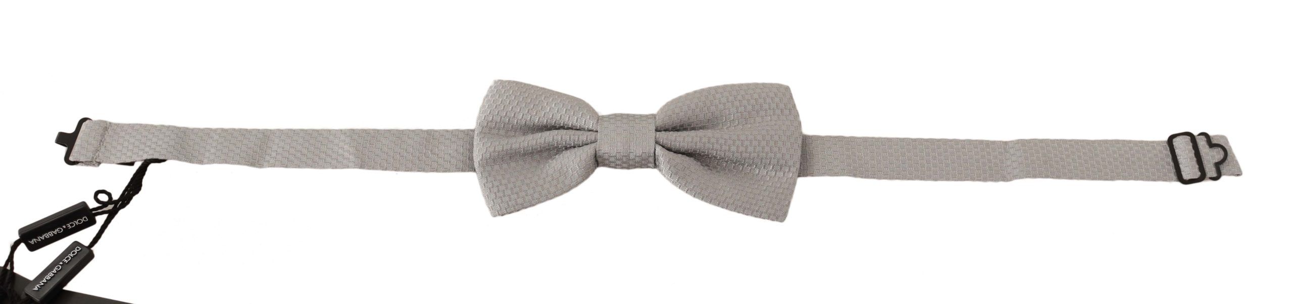 Papion elegant din mătase argintie Dolce &amp; Gabbana