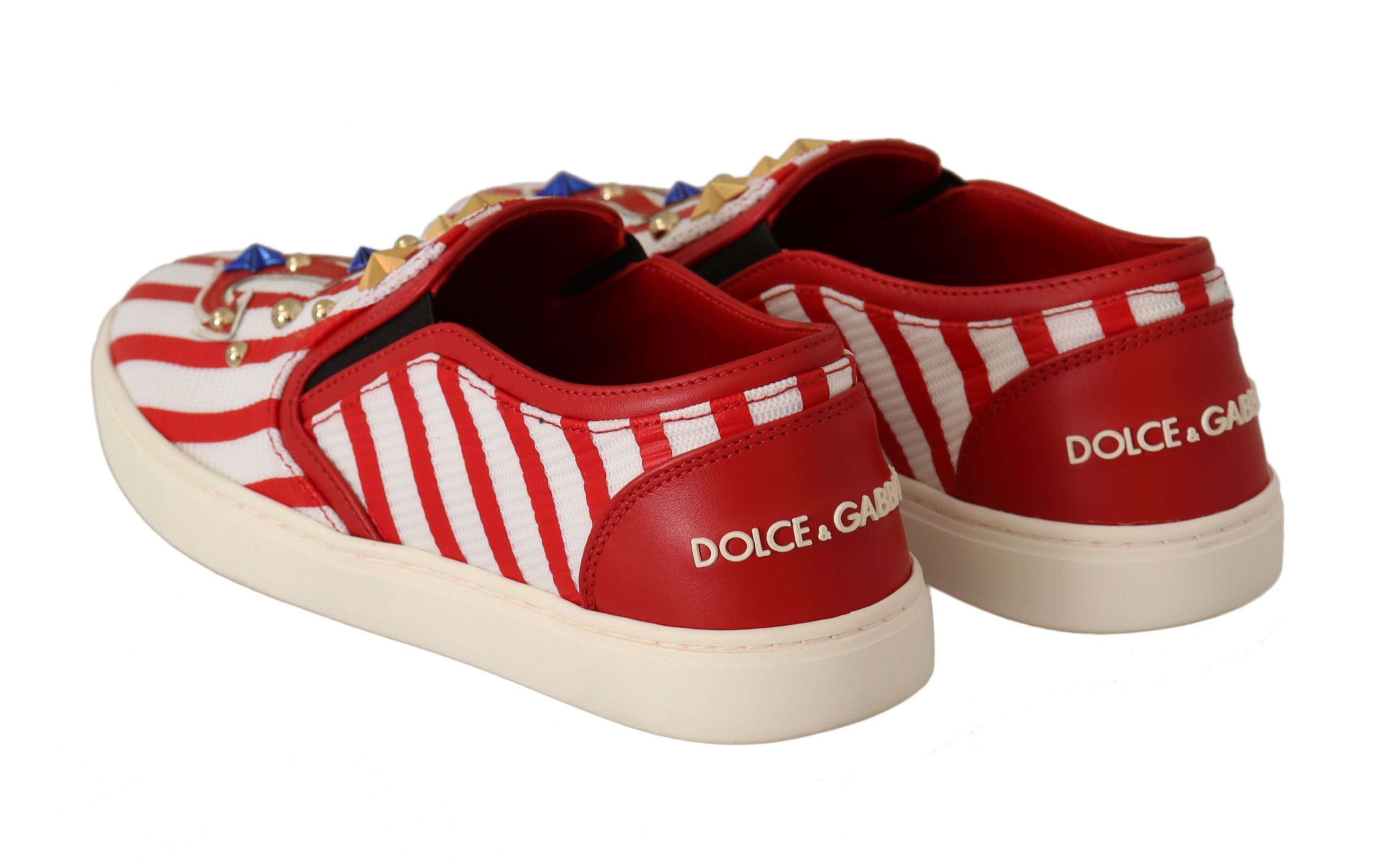 Mocasini Dolce &amp; Gabbana cu imprimeu cu dungi și cuie