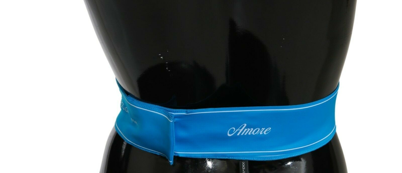 Dolce &amp; Gabbana Eleganter Taillengürtel mit Schleife und Druckknopf in Blau