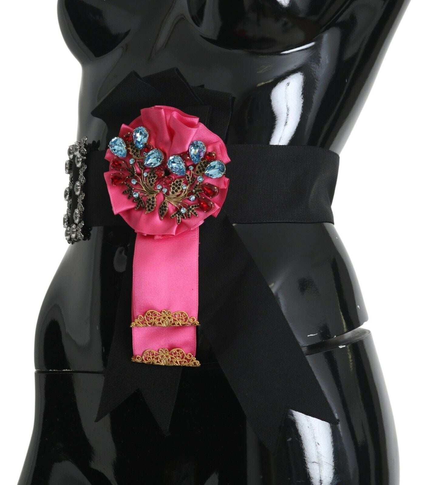 Dolce &amp; Gabbana Eleganter Taillengürtel mit Blumenmuster und Kristallen