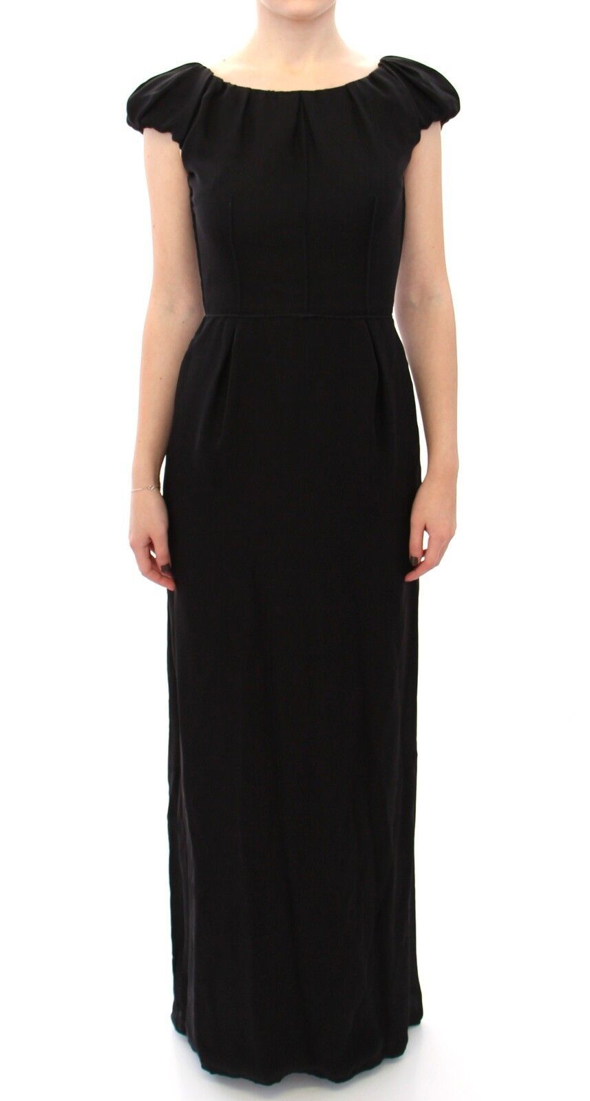 Rochie de seară elegantă cu mânecă scurtă din mătase Dolce &amp; Gabbana