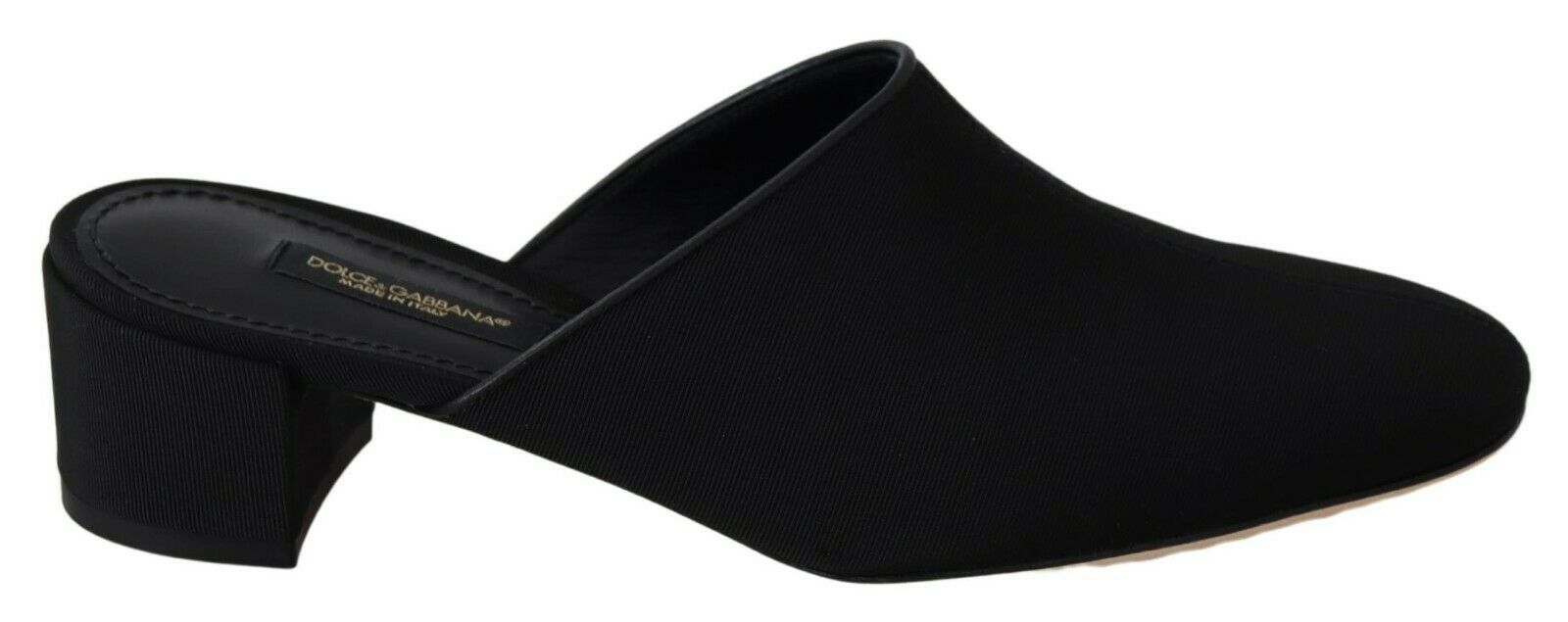 Dolce &amp; Gabbana – Schicke Slide-Sandalen aus schwarzem Ripsband