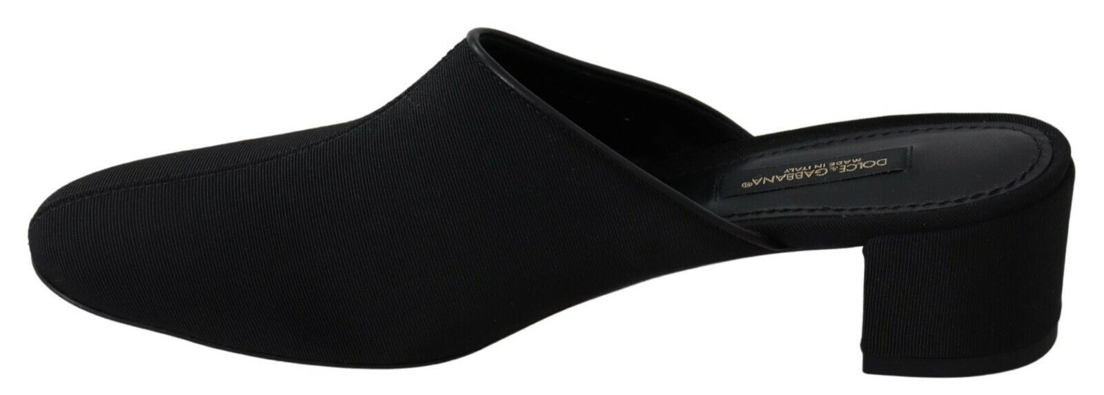Dolce &amp; Gabbana – Schicke Slide-Sandalen aus schwarzem Ripsband