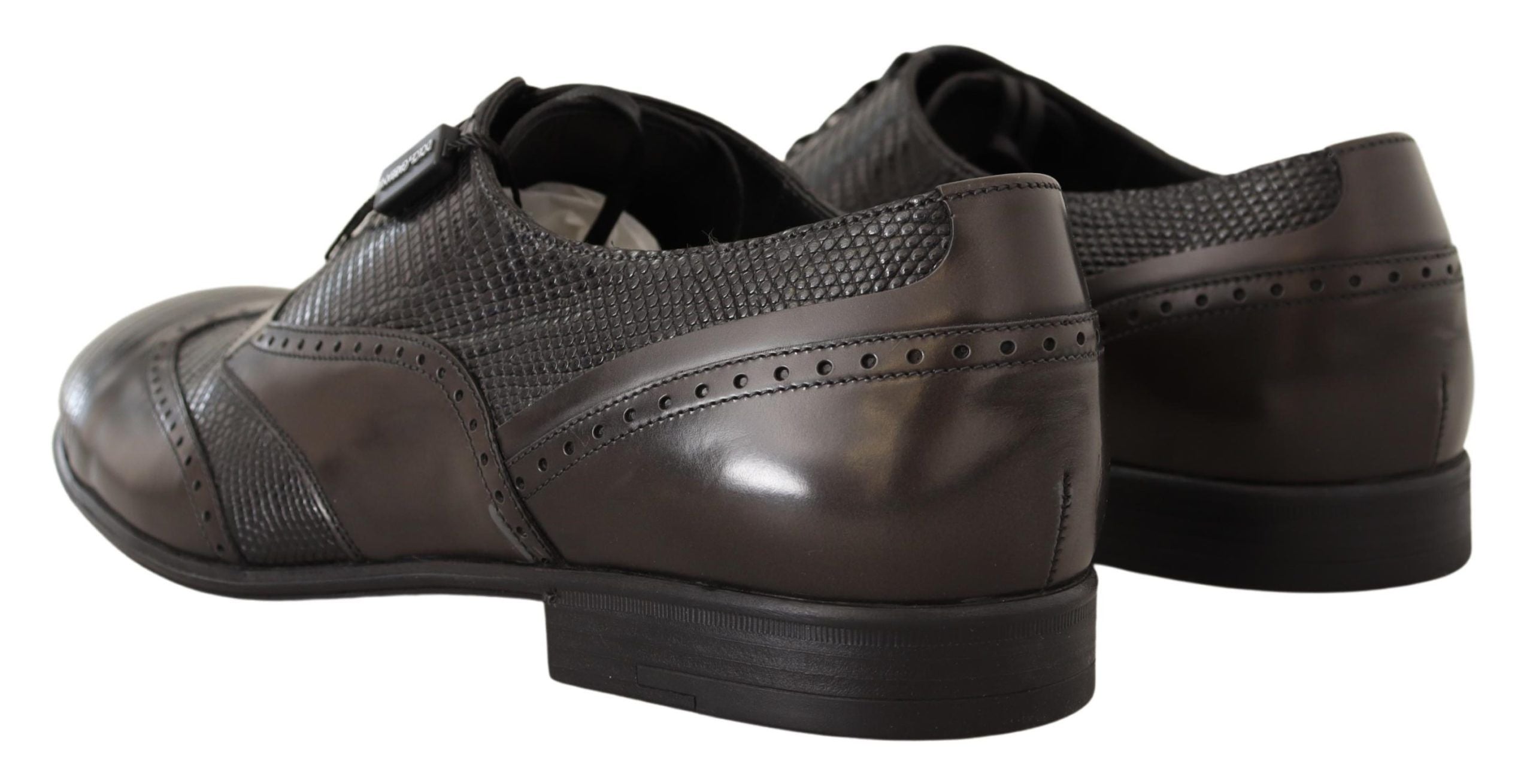 Dolce &amp; Gabbana – Elegante Oxford-Schuhe aus braunem Eidechsenleder