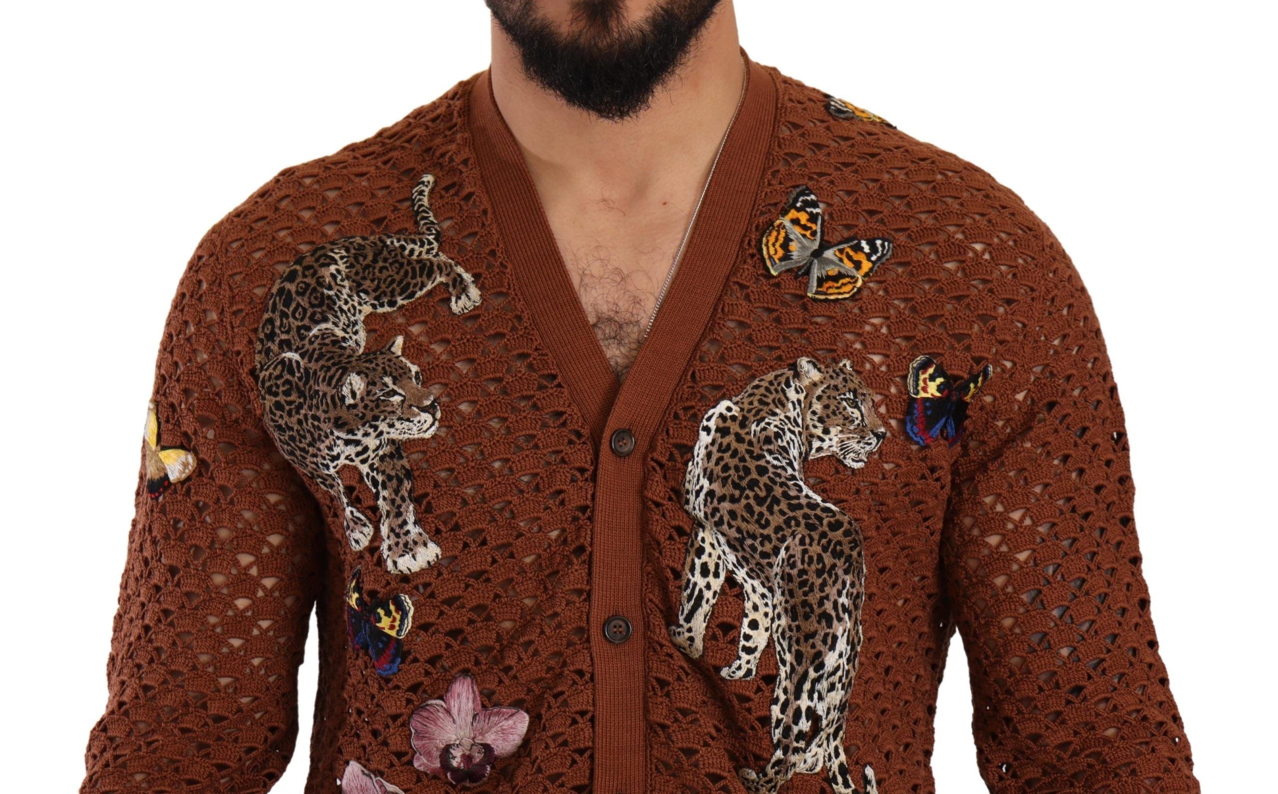 Cardigan Dolce &amp; Gabbana Refined Elegance cu broderie multicoloră