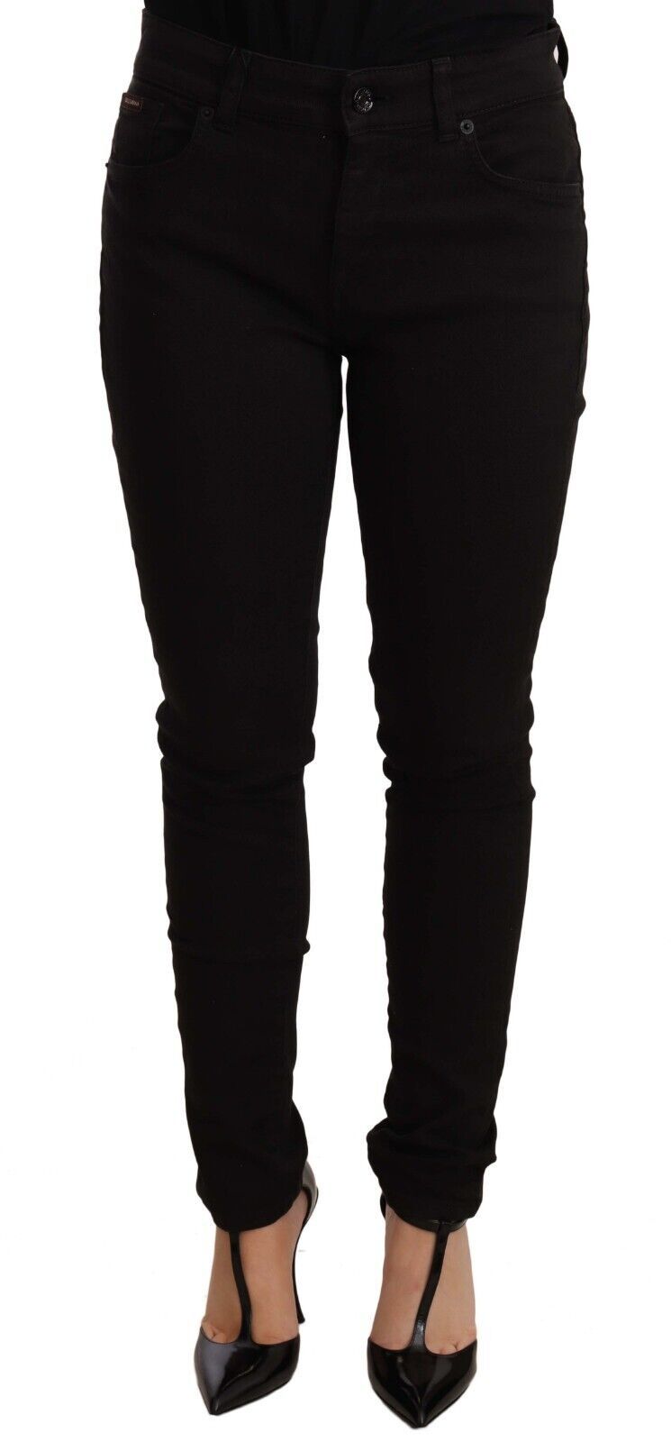 Dolce &amp; Gabbana Schicke schwarze Skinny-Jeans mit mittlerer Taille