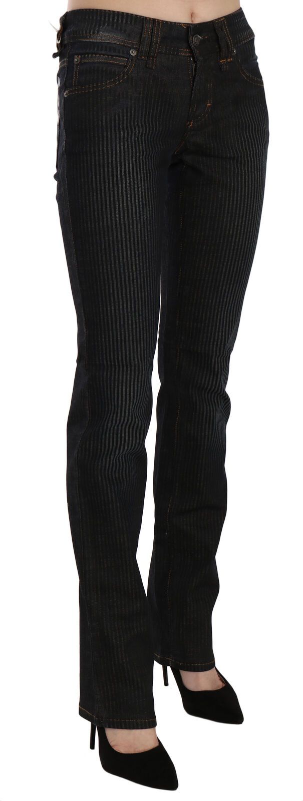 John Galliano Elegante schwarze Slim Fit Cordjeans
