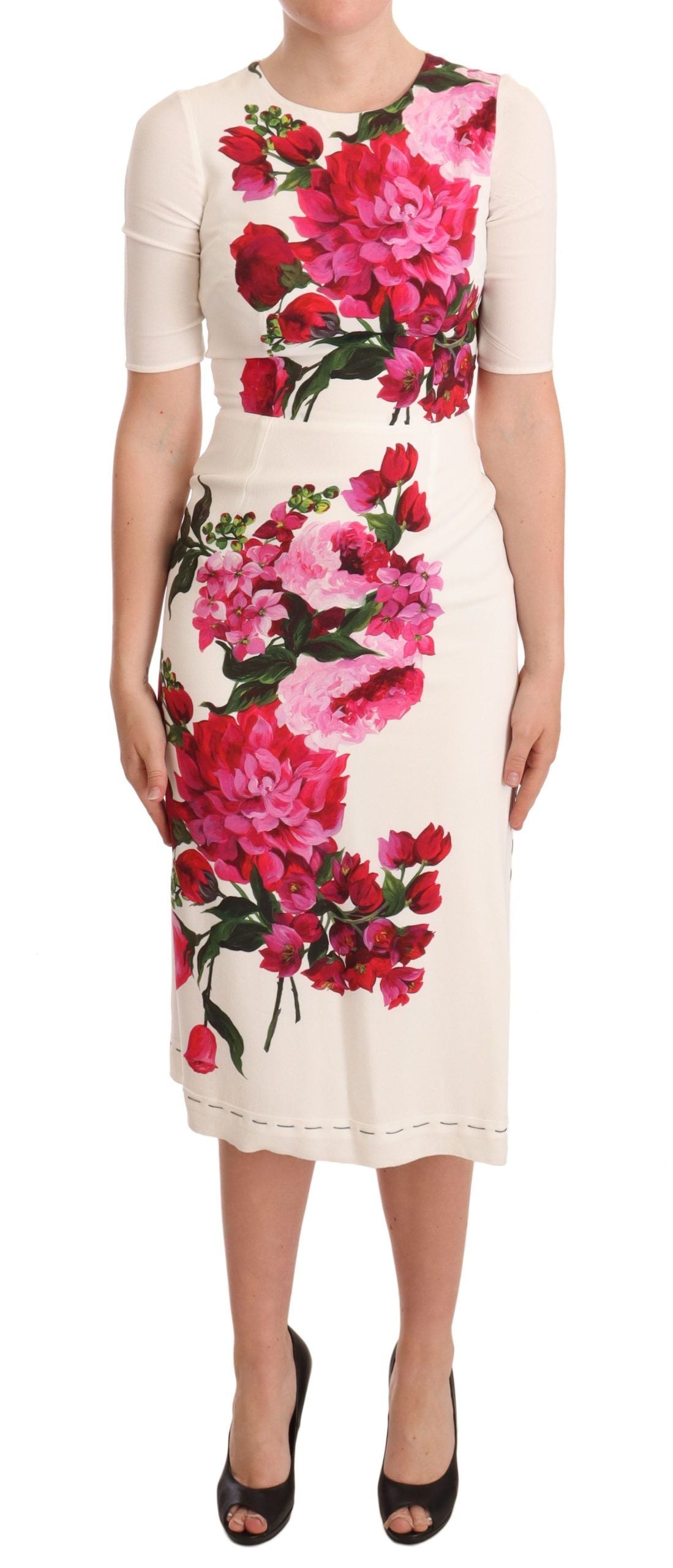 Rochie midi mulată elegantă cu imprimeu floral Dolce &amp; Gabbana