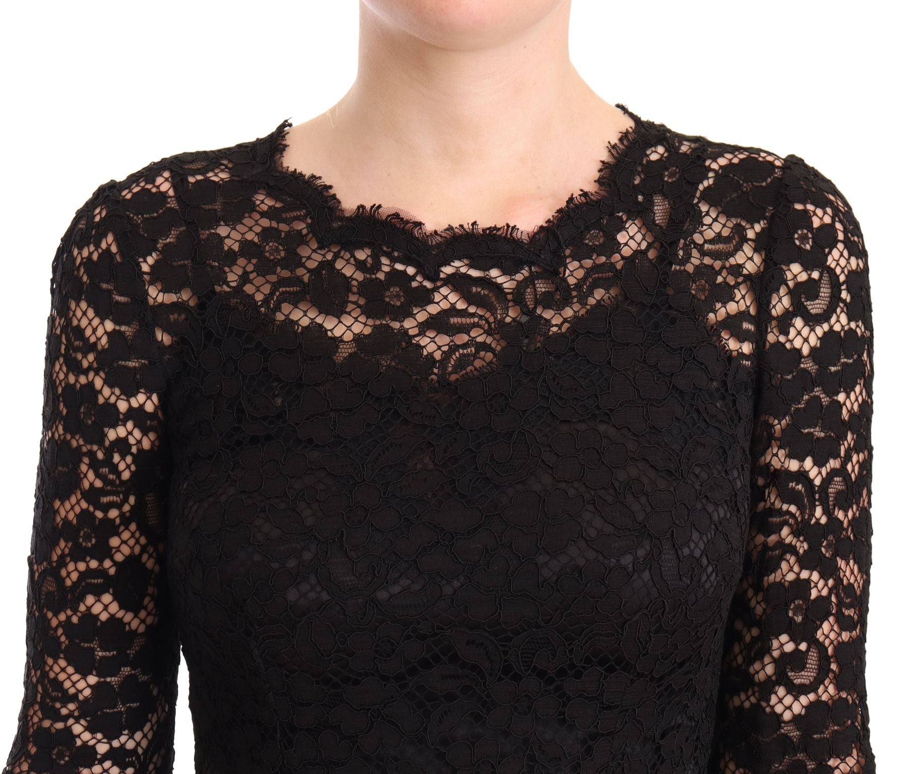 Rochie elegantă Dolce &amp; Gabbana cu imprimeu sirenă din dantelă laminată