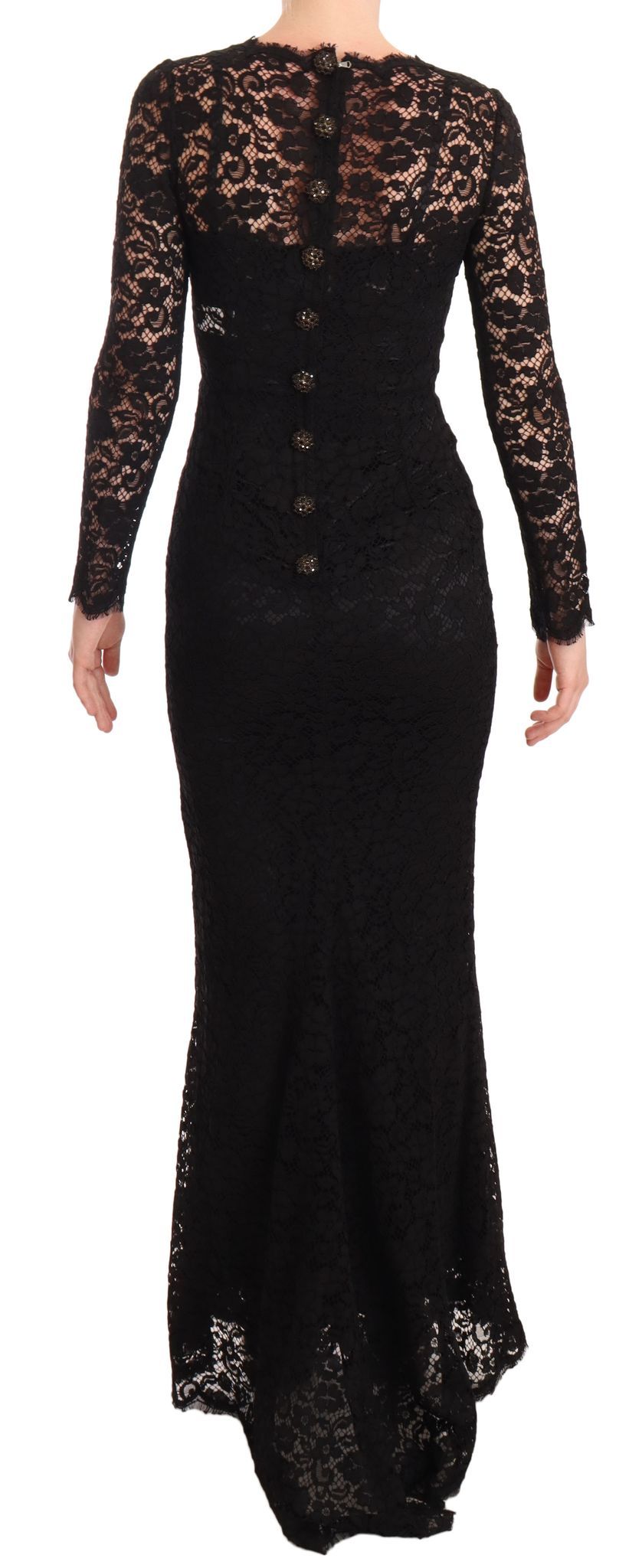 Rochie elegantă Dolce &amp; Gabbana cu imprimeu sirenă din dantelă laminată