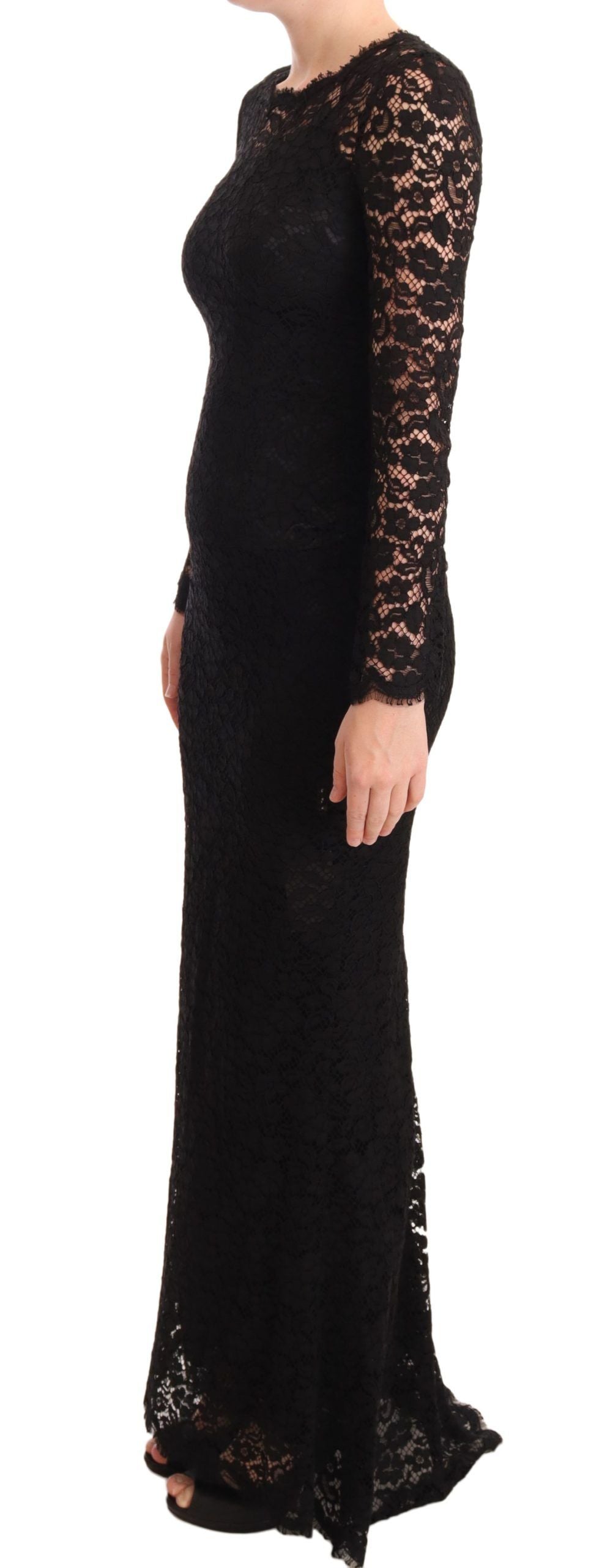 Rochie elegantă Dolce &amp; Gabbana cu imprimeu sirenă din dantelă laminată