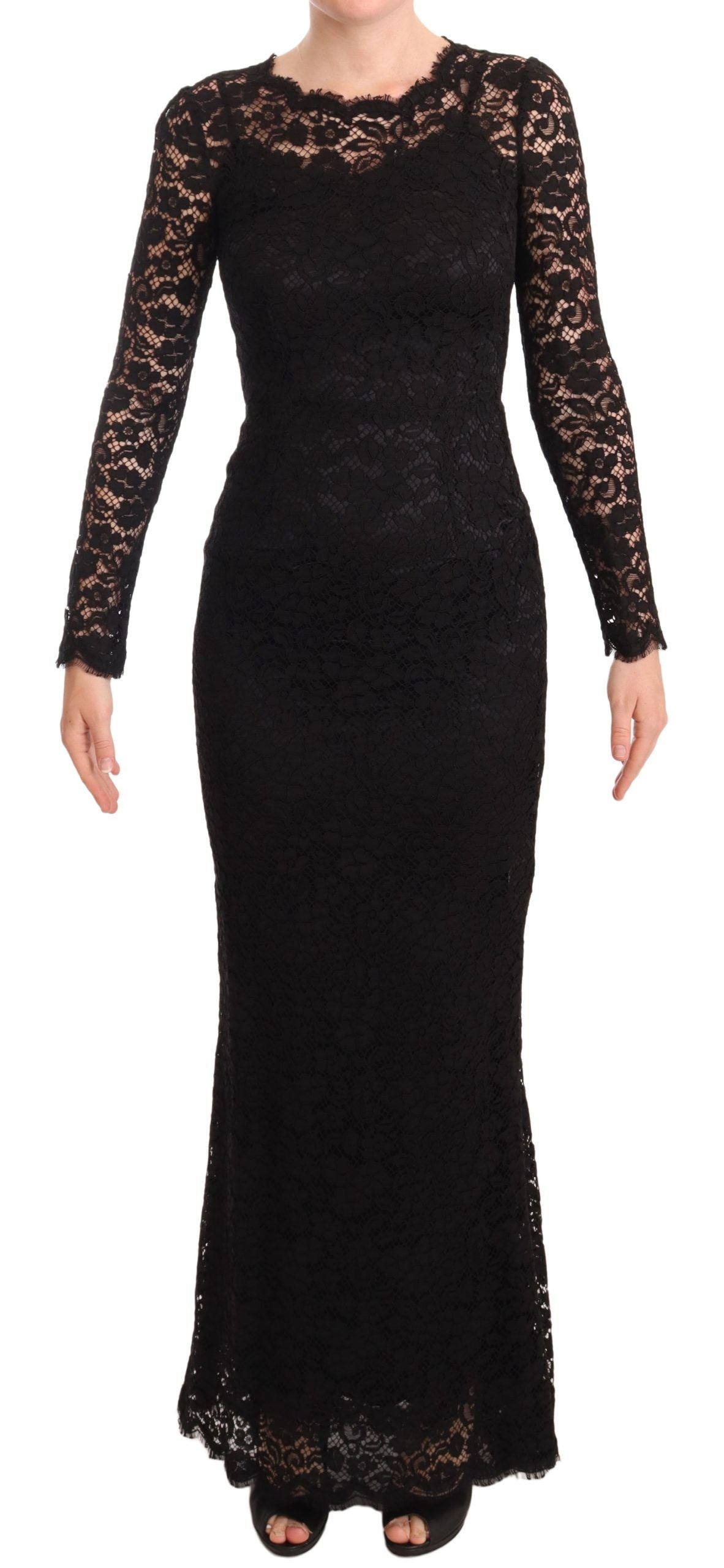 Rochie elegantă Dolce &amp; Gabbana cu imprimeu sirenă din dantelă laminată
