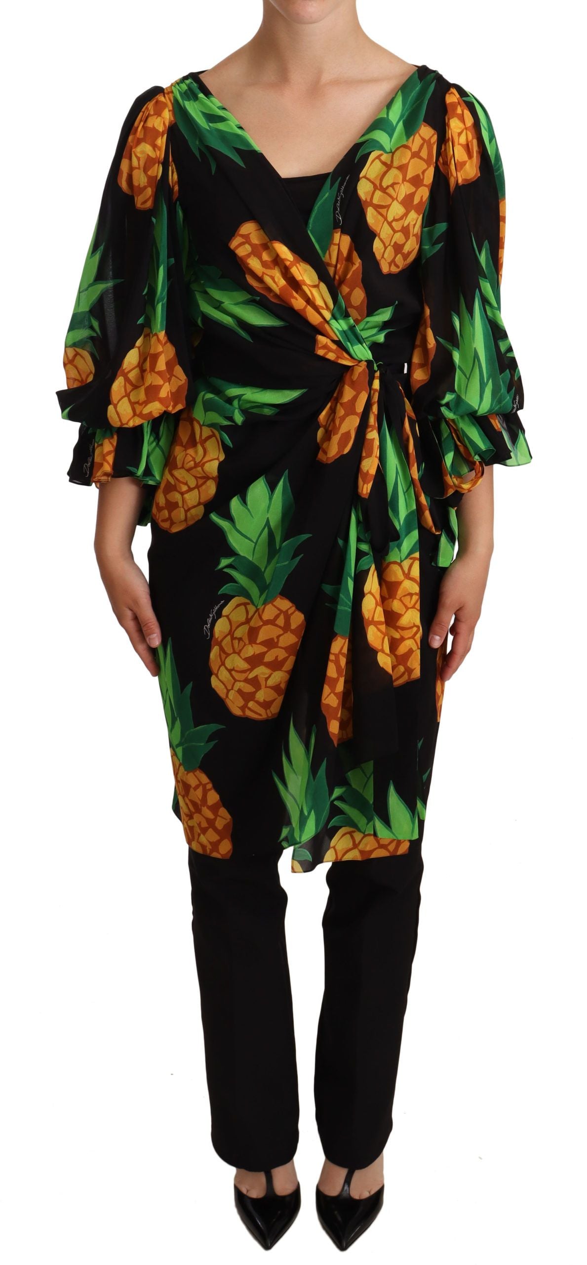 Rochie Dolce &amp; Gabbana cu imprimeu vibrant de ananas
