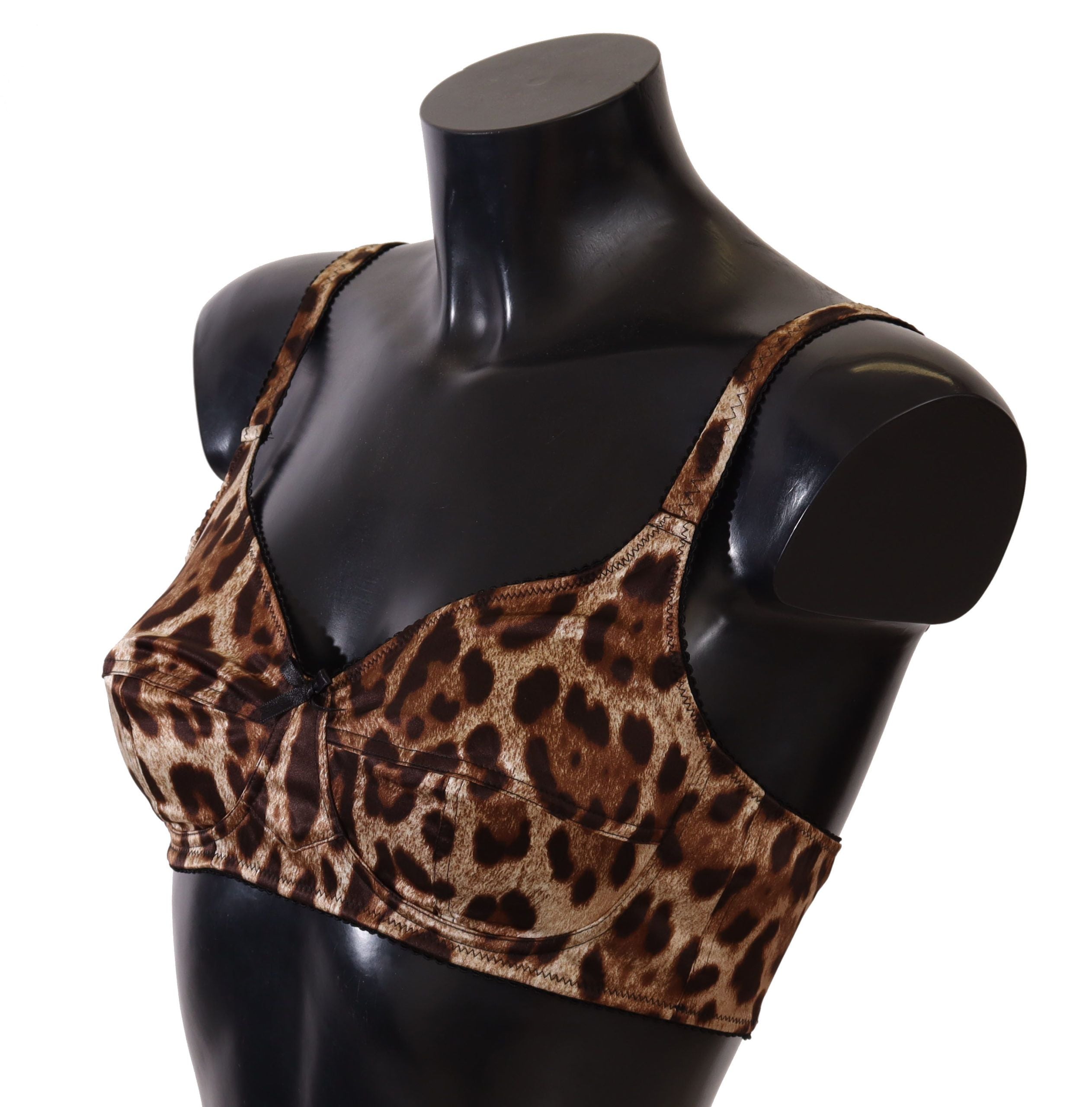 Dolce &amp; Gabbana Eleganter Seiden-BH mit Leopardenmuster