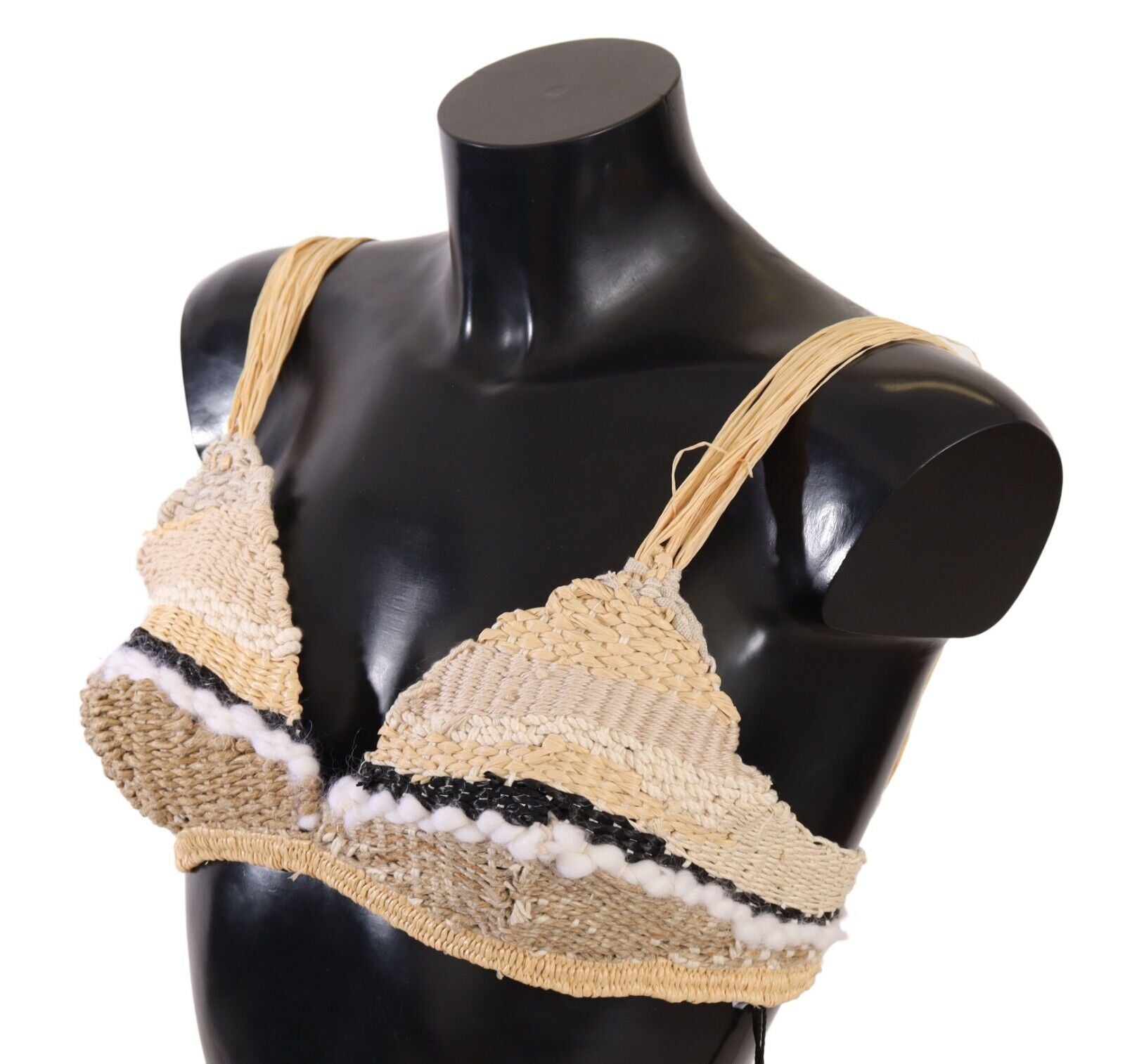 Dolce &amp; Gabbana Schickes, beiges, kurzes Häkeltop
