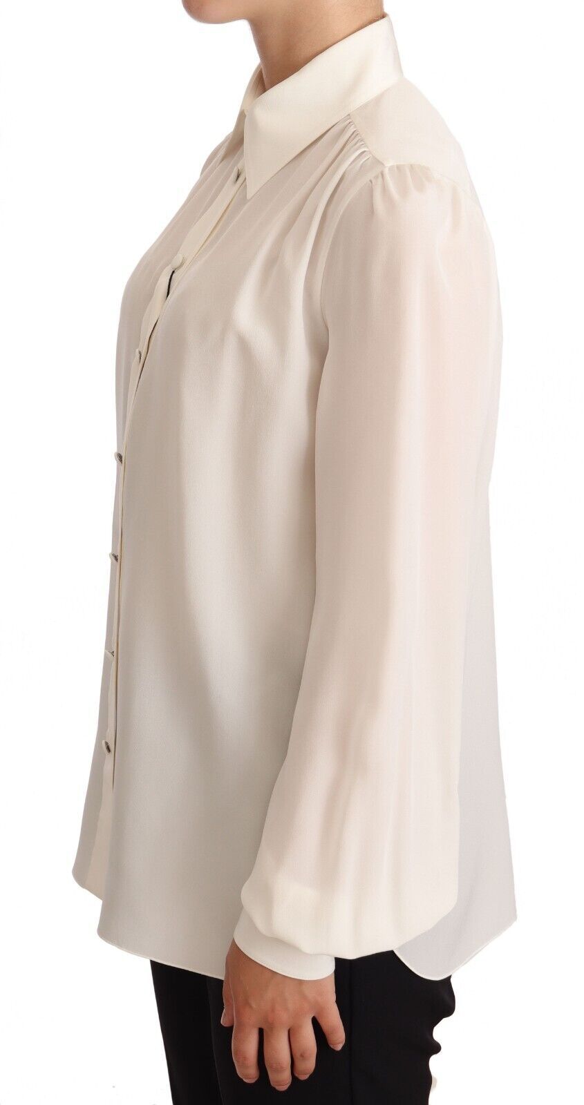 Dolce &amp; Gabbana Elegantes Seidentop in Off-White