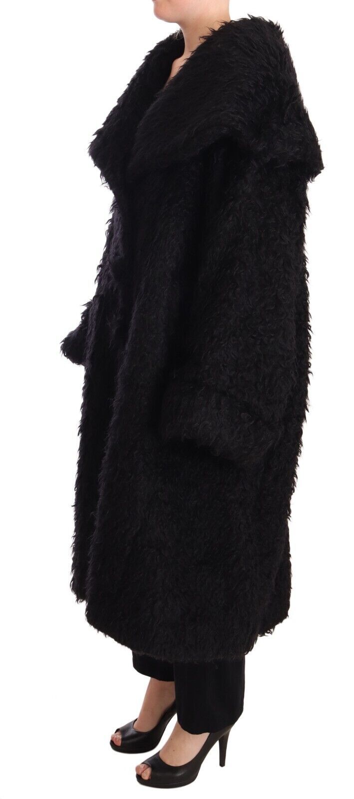 Dolce &amp; Gabbana – Elegante Trenchcoatjacke mit Pelzcape vom Laufsteg