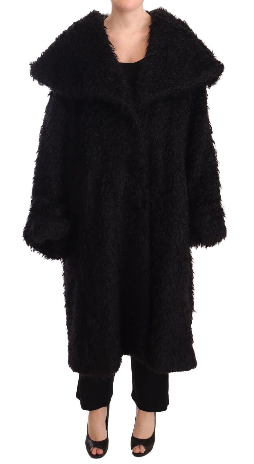 Dolce &amp; Gabbana – Elegante Trenchcoatjacke mit Pelzcape vom Laufsteg