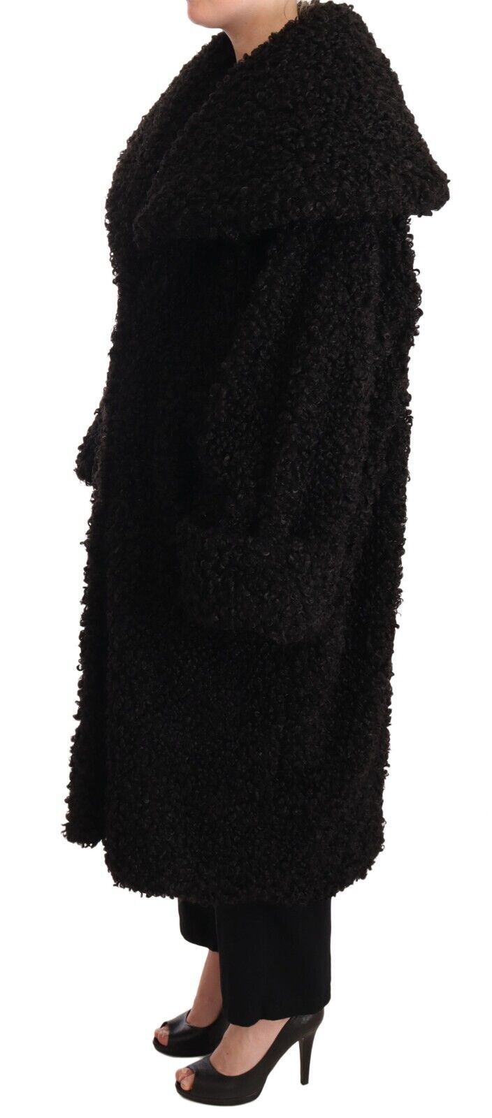Dolce &amp; Gabbana Eleganter Trenchcoat mit schwarzem Pelzcape