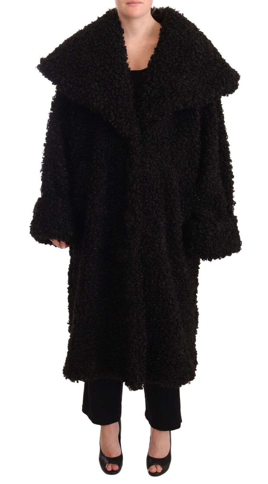 Dolce &amp; Gabbana Eleganter Trenchcoat mit schwarzem Pelzcape