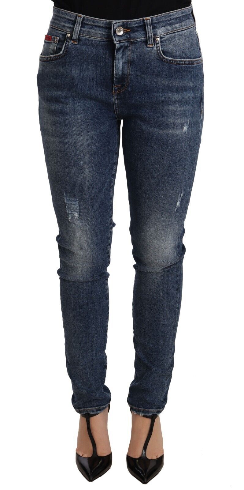 Dolce &amp; Gabbana Elegante Slim-Fit-Skinny-Jeans im Distressed-Look