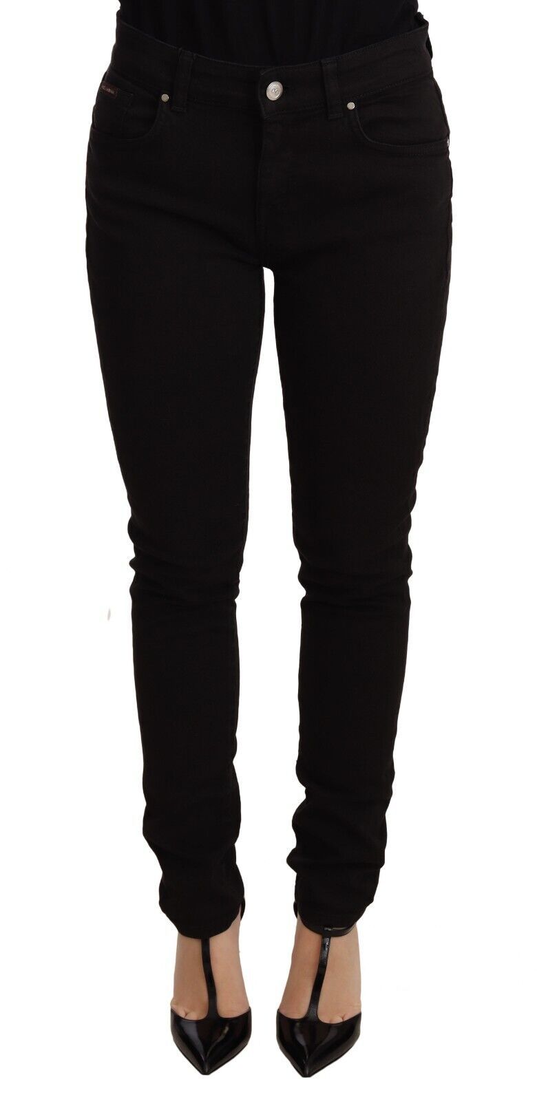 Dolce &amp; Gabbana Elegante Slim-Fit-Skinny-Jeans in Schwarz