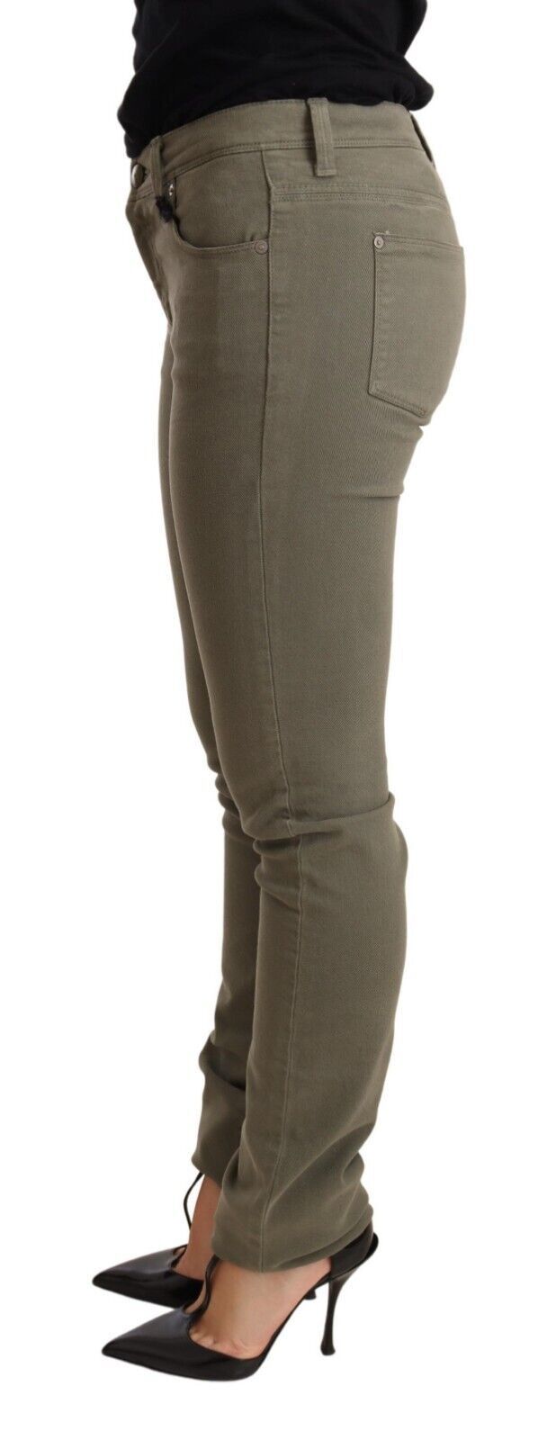 Ermanno Scervino – Schicke, grüne Skinny-Jeans mit niedriger Taille