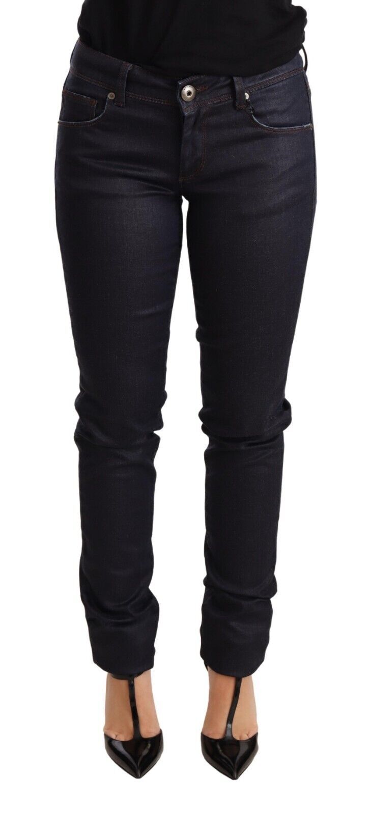 Ermanno Scervino Schicke dunkelblaue Skinny Jeans mit niedriger Taille
