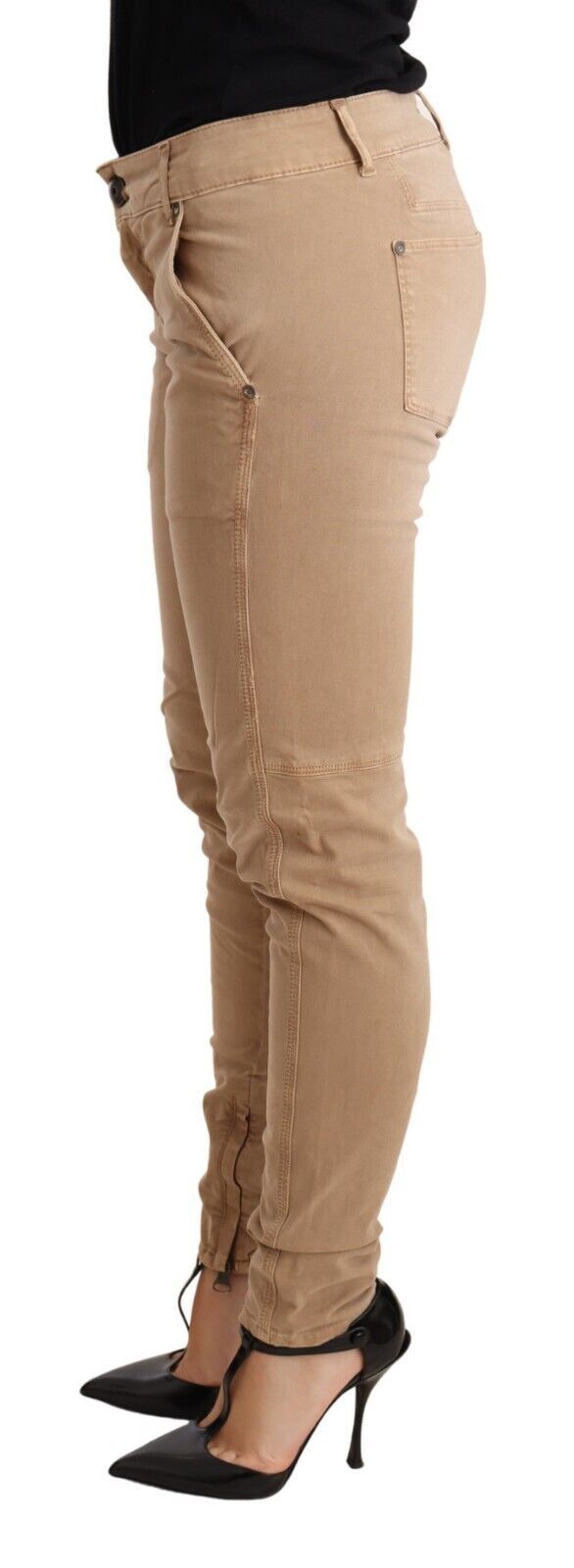 Ermanno Scervino Schicke Skinny-Hose aus Baumwolle mit niedriger Taille