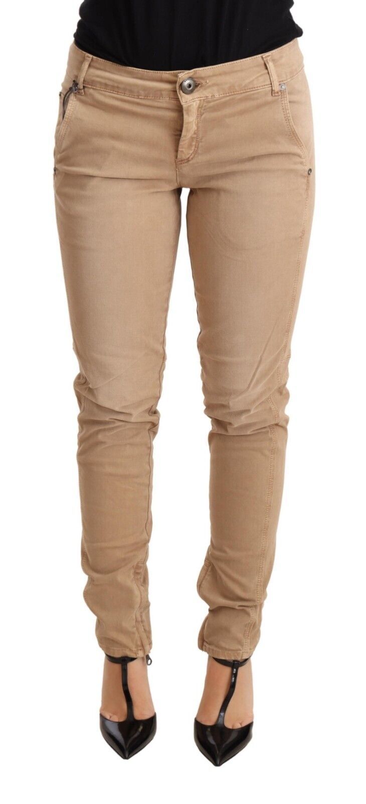 Ermanno Scervino Schicke Skinny-Hose aus Baumwolle mit niedriger Taille