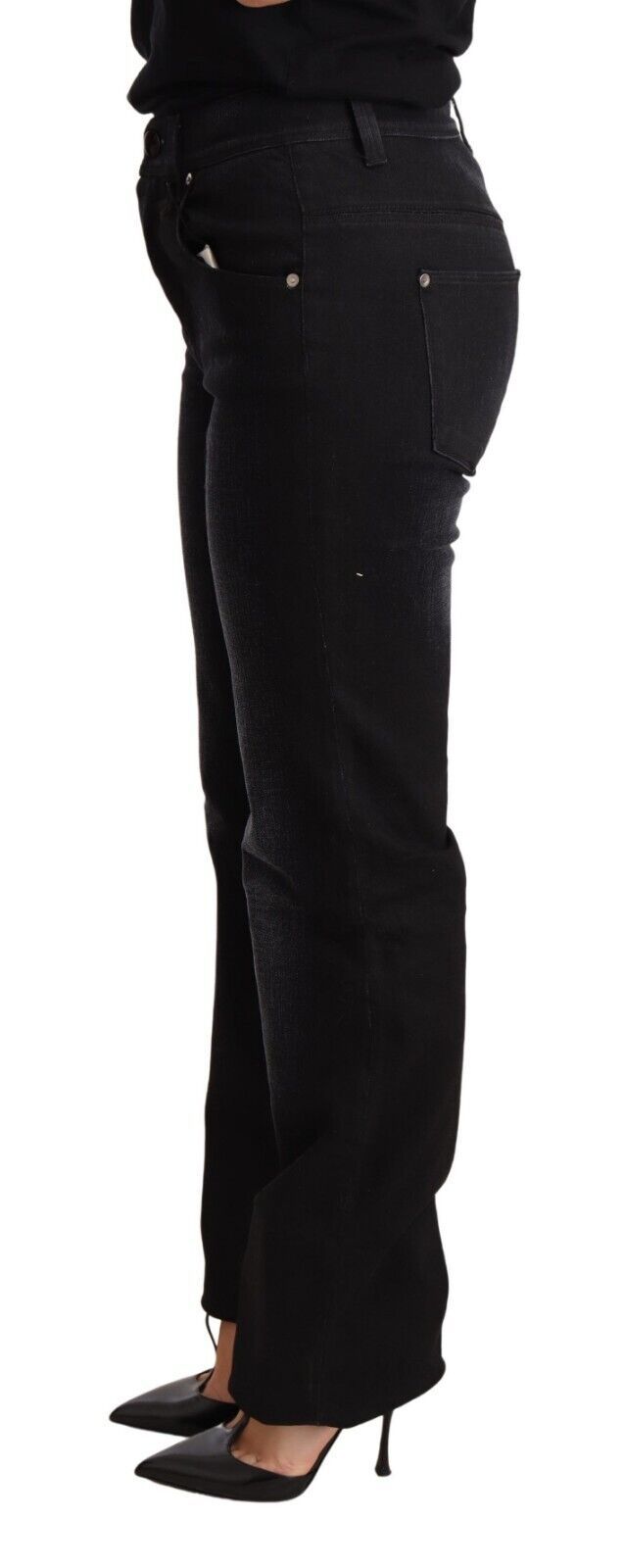 Ermanno Scervino Schicke, schwarz verwaschene Jeans mit geradem Schnitt