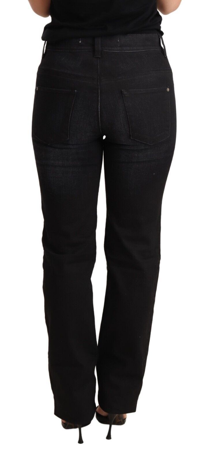 Ermanno Scervino Schicke, schwarz verwaschene Jeans mit geradem Schnitt