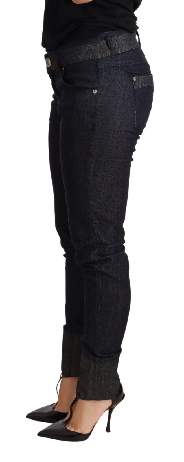 Blugi skinny Ermanno Scervino Chic albastru închis