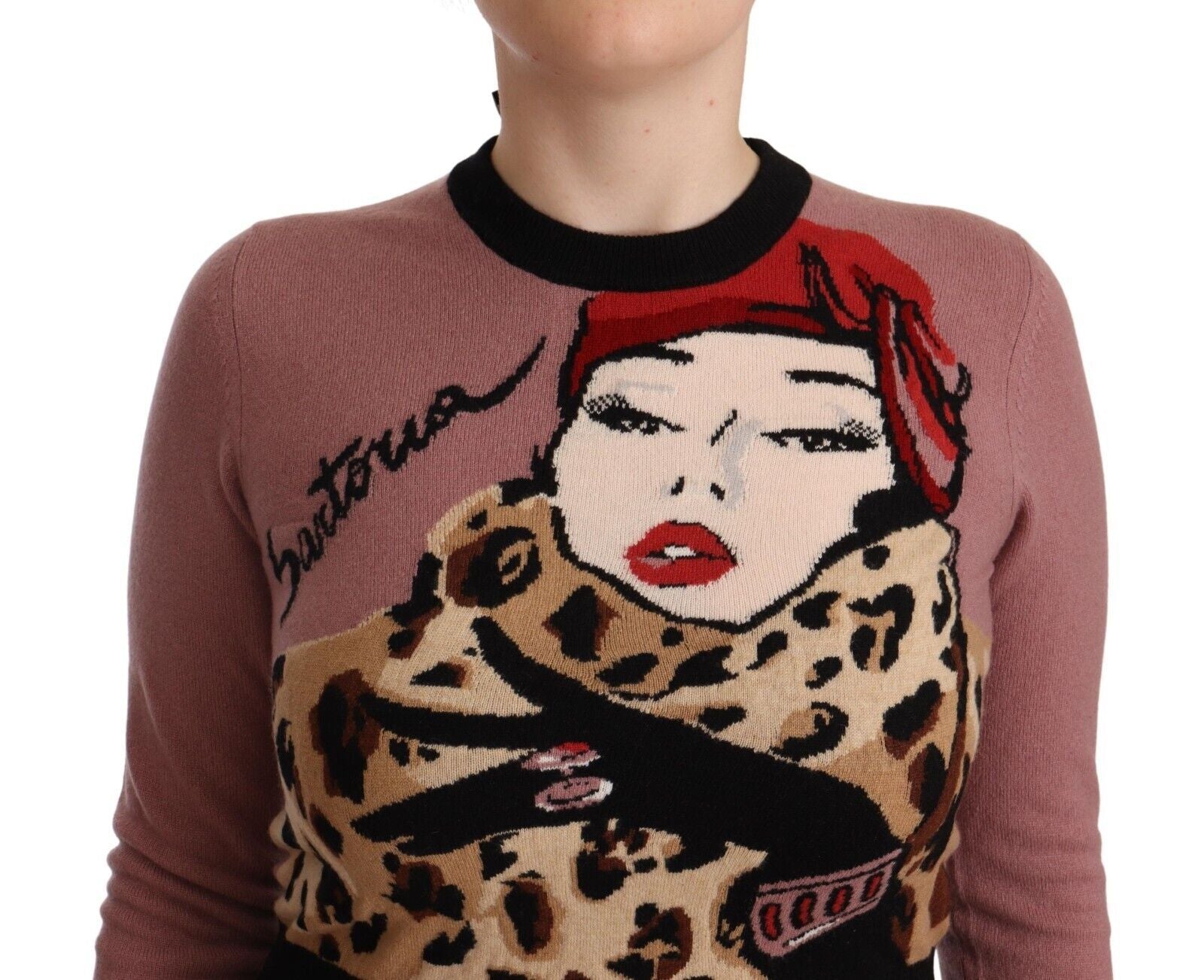 Dolce &amp; Gabbana – Eleganter rosa Kaschmirpullover mit Rundhalsausschnitt