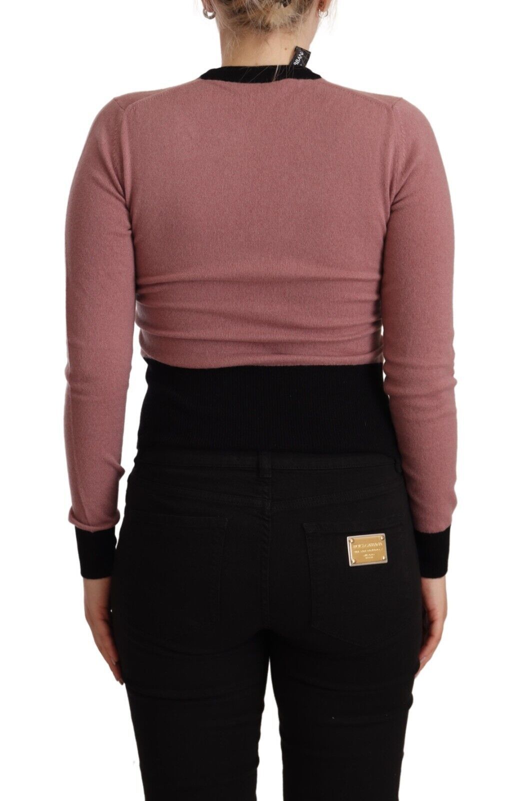 Dolce &amp; Gabbana – Eleganter rosa Kaschmirpullover mit Rundhalsausschnitt