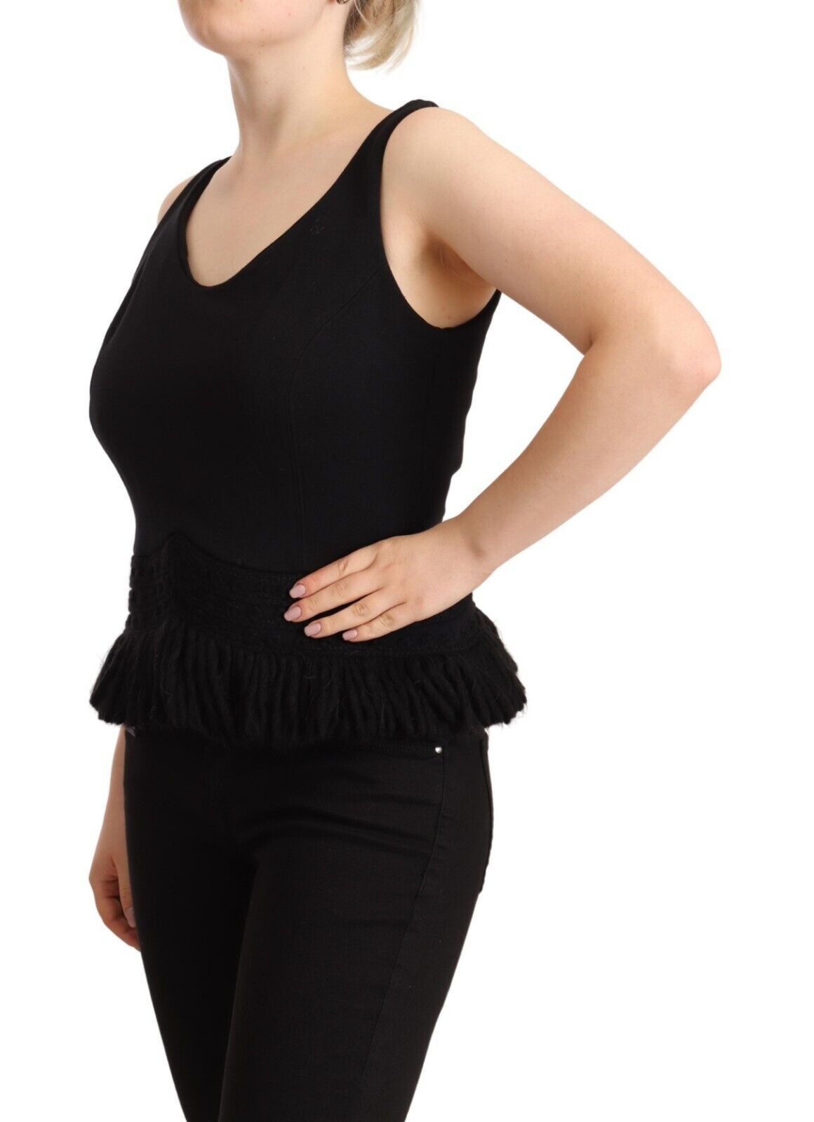 Ermanno Scervino Schickes ärmelloses Designer-Tanktop in Schwarz