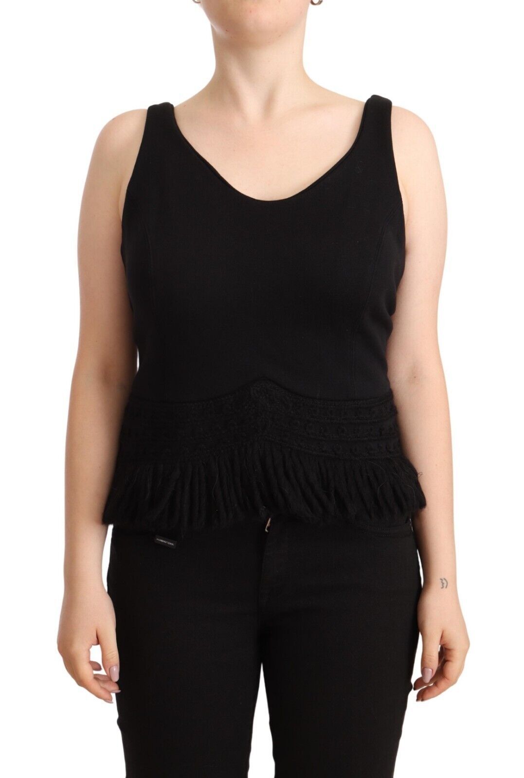 Ermanno Scervino Schickes ärmelloses Designer-Tanktop in Schwarz