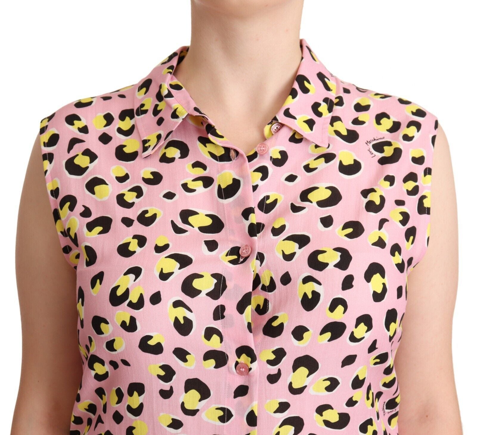 Love Moschino – Ärmelloses Poloshirt mit Leopardenmuster