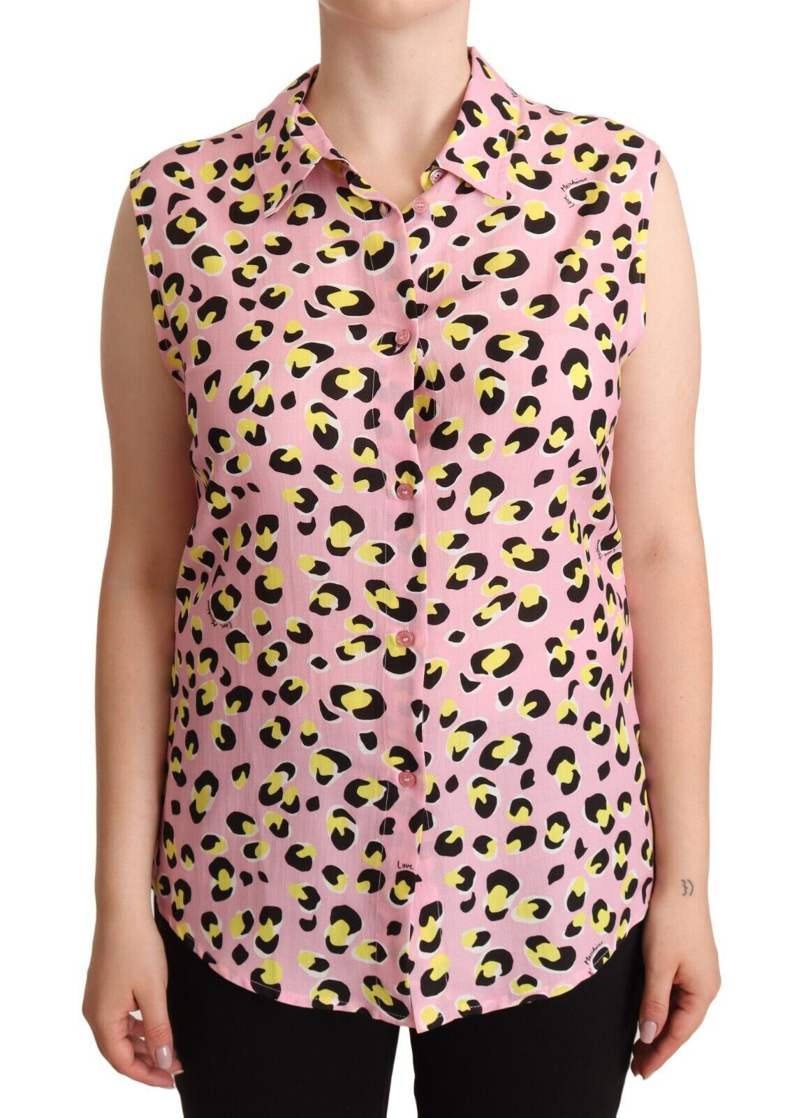 Bluză polo fără mâneci Love Moschino cu imprimeu leopard