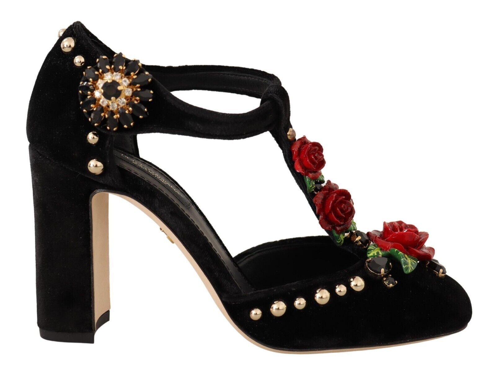 Dolce &amp; Gabbana Elegante Mary Jane Pumps aus Samt mit T-Riemen
