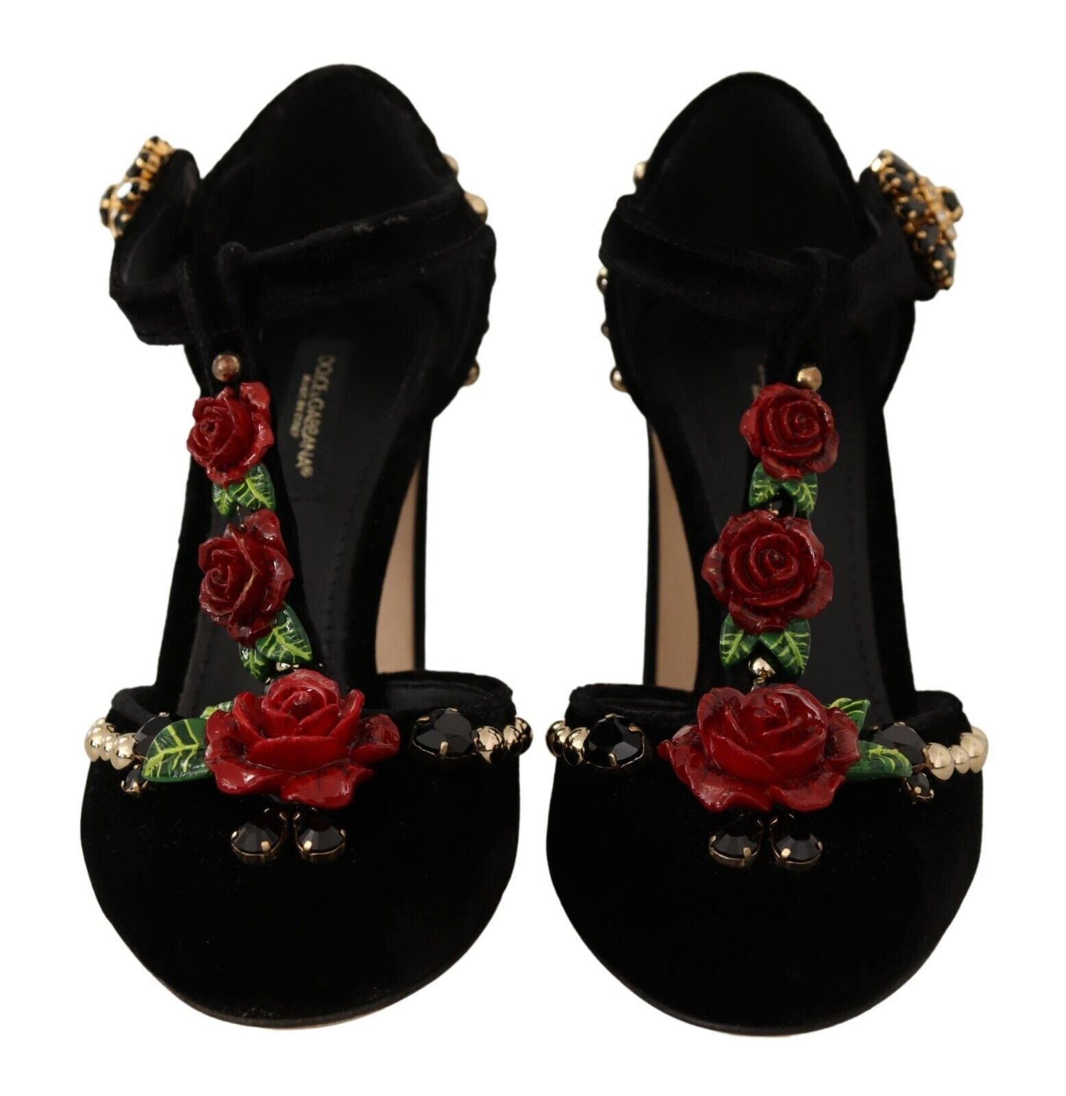 Dolce &amp; Gabbana Elegante Mary Jane Pumps aus Samt mit T-Riemen