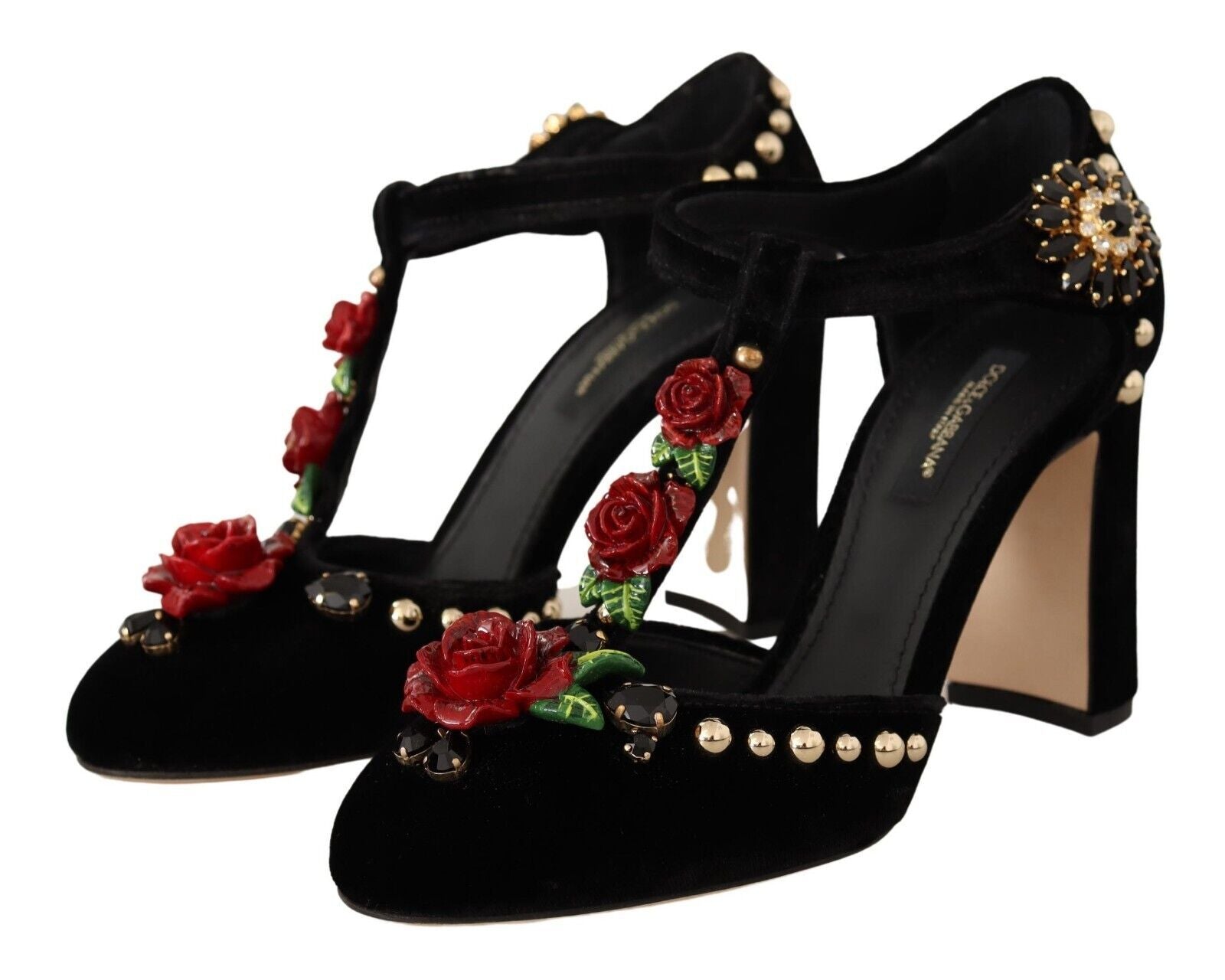 Dolce &amp; Gabbana Elegante Mary Jane Pumps aus Samt mit T-Riemen