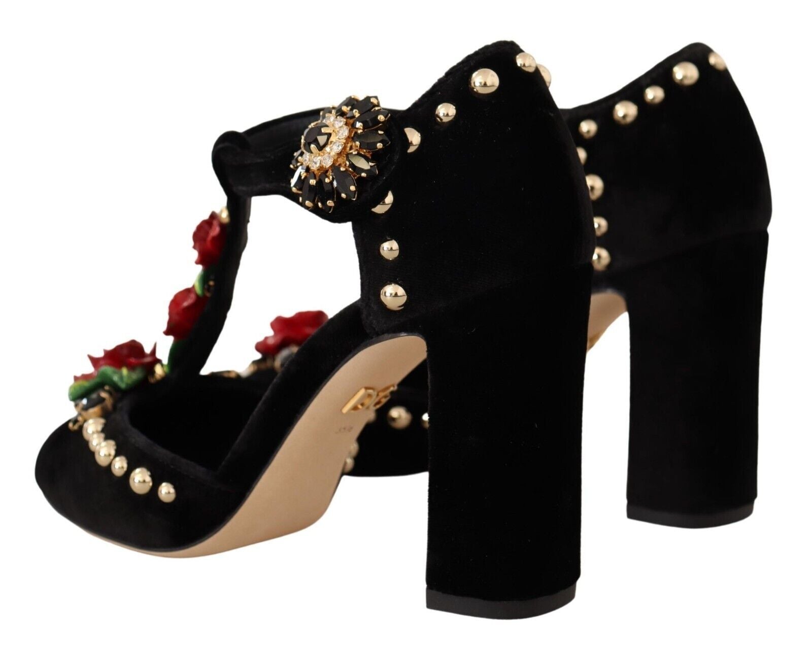 Dolce &amp; Gabbana Elegante Mary Jane Pumps aus Samt mit T-Riemen