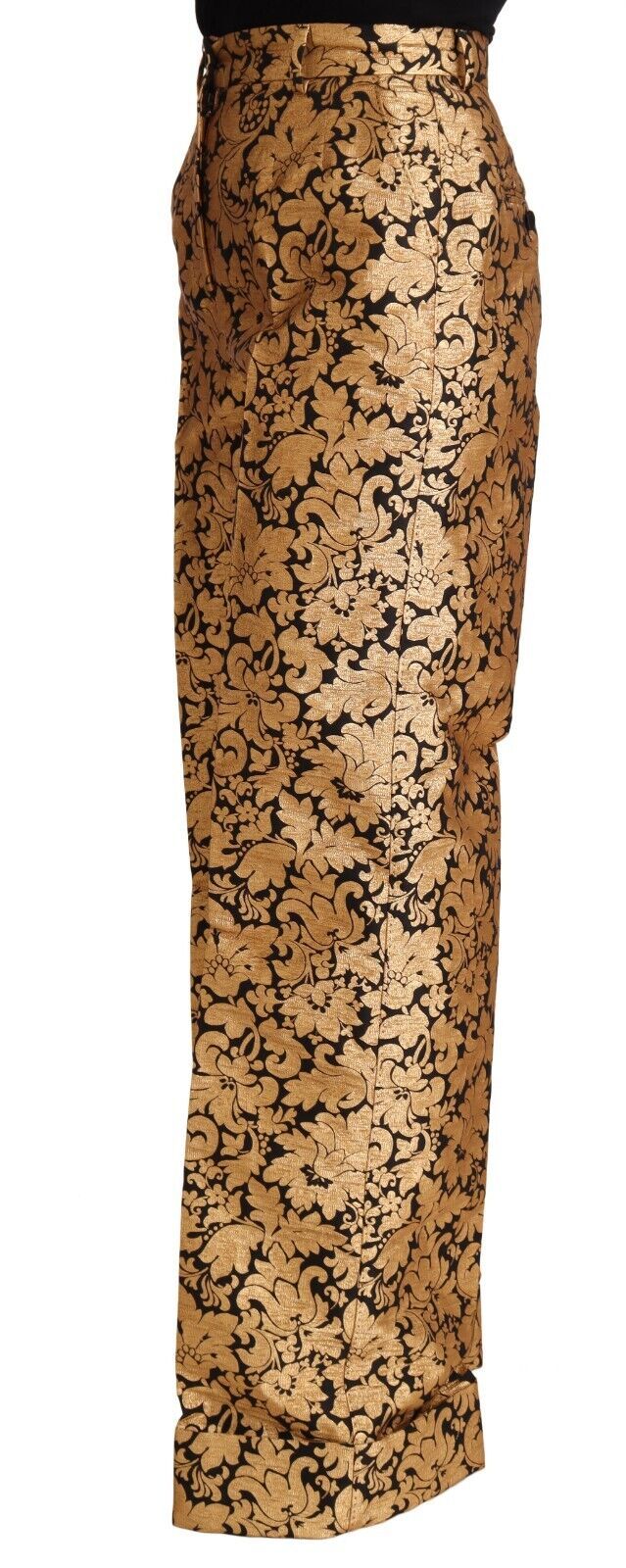 Dolce &amp; Gabbana – Elegante Jacquard-Hose mit hoher Taille und Blumenmuster