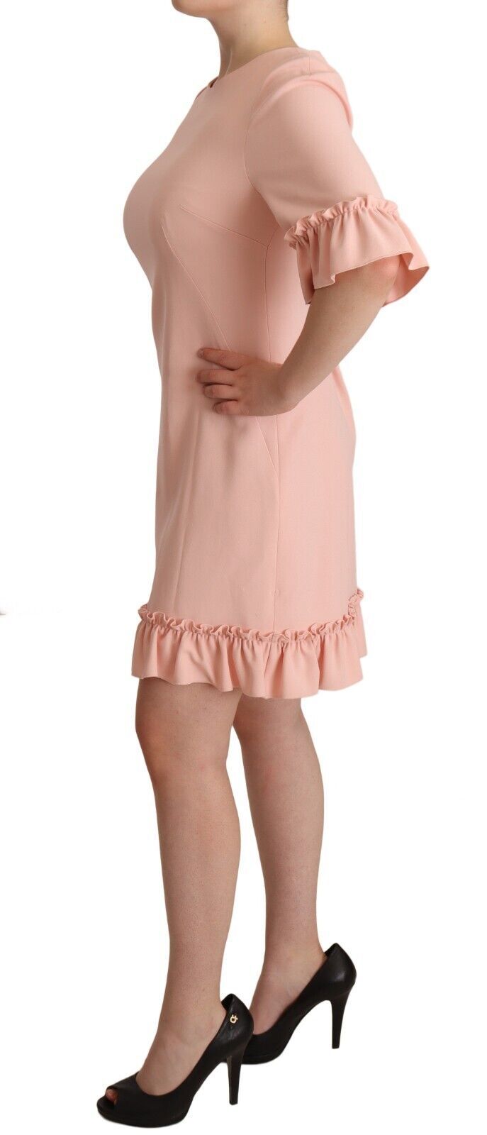 Rochie Dolce &amp; Gabbana cu mâneci cu volane, roz