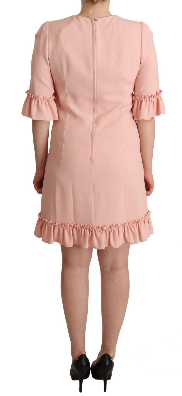 Rochie Dolce &amp; Gabbana cu mâneci cu volane, roz