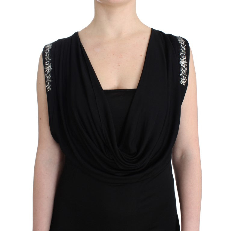 Rochie elegantă fără mâneci cu decolteu drapat Roccobarocco