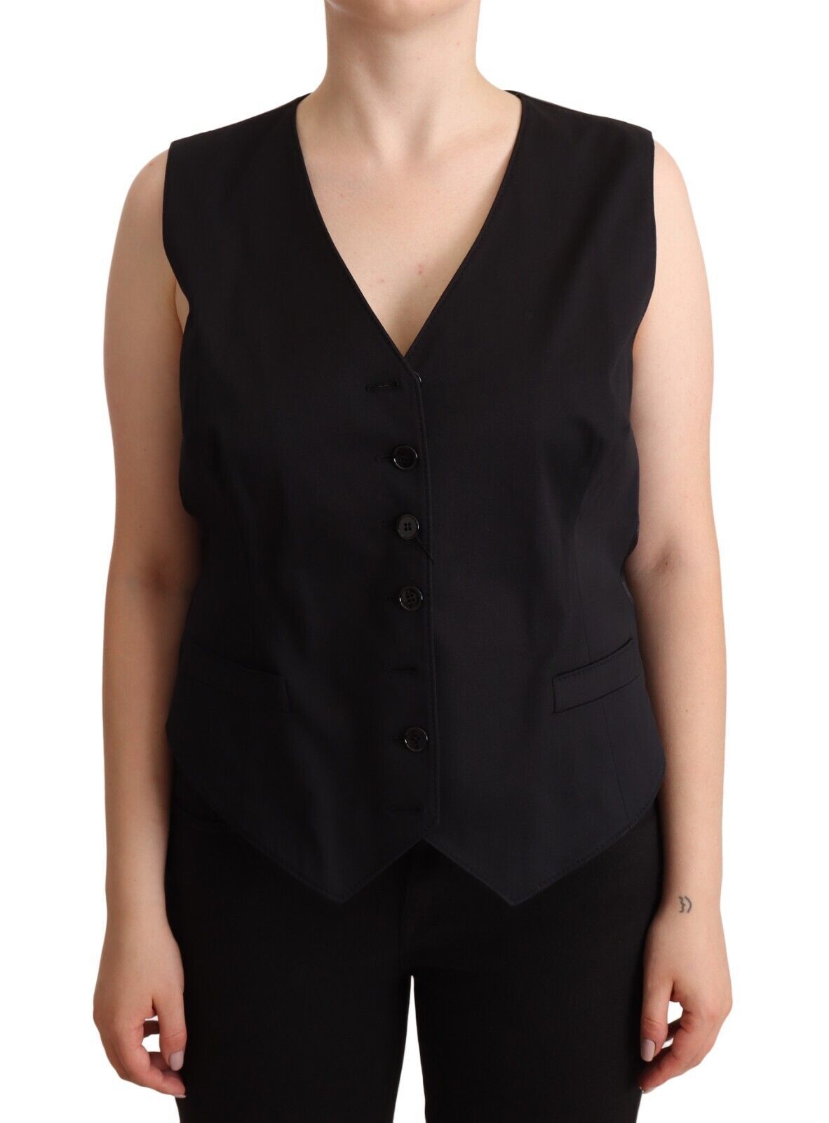 Dolce &amp; Gabbana Schicke schwarze Weste mit Knöpfen